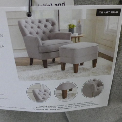 1458 - Home Meridian Fabric Chair With Ottoman, original RRP £374.91 + VAT (4079-15) * This lot is subject ... 