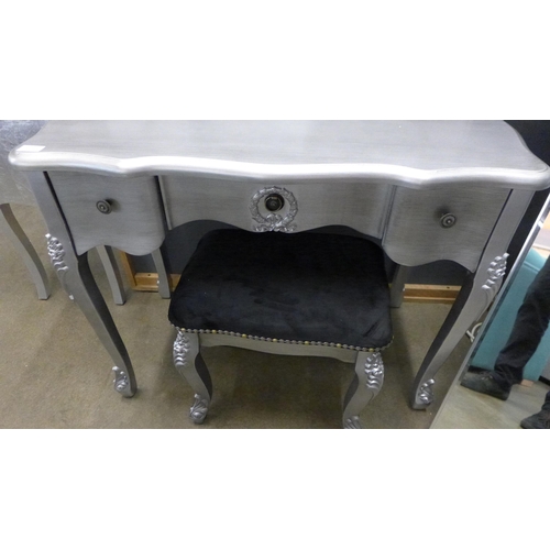 1469 - A silver antique style dressing table with stool