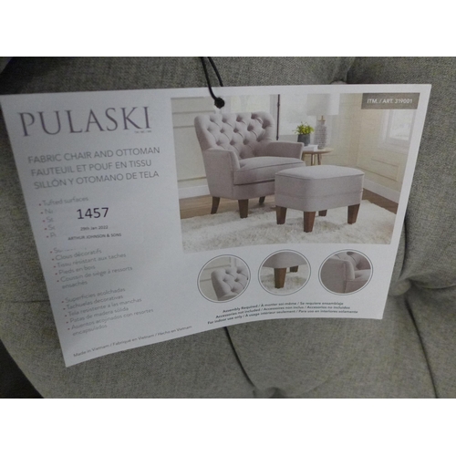 1457 - Home Meridian Fabric Chair With Ottoman, original RRP £374.91 + VAT  * This lot is subject to VAT