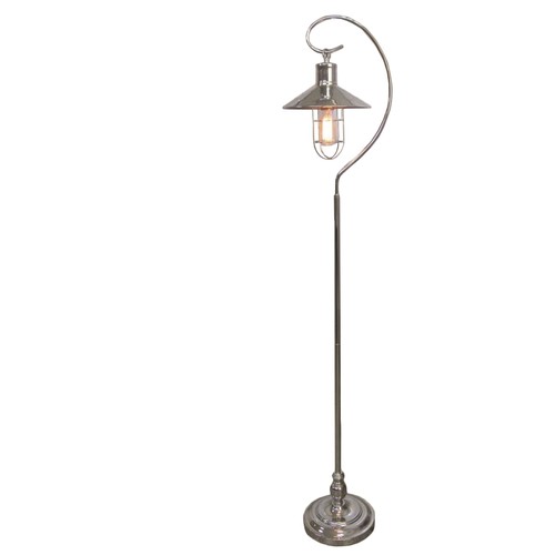 1318 - An Edison bulb hook floor lamp in copper, H 157cms (2133858)   #