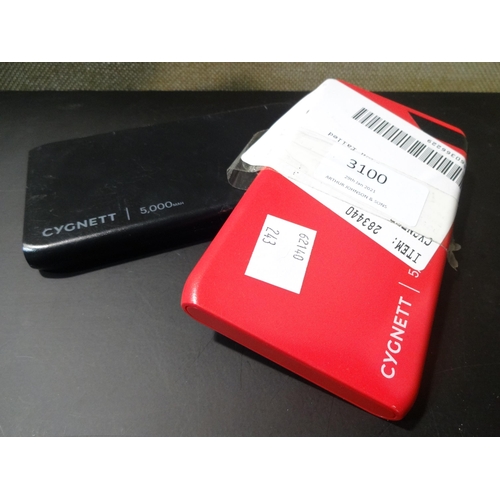 3100 - Cygnett Portable Power Banks (5000MAH) (243-141) * This lot is subject to VAT