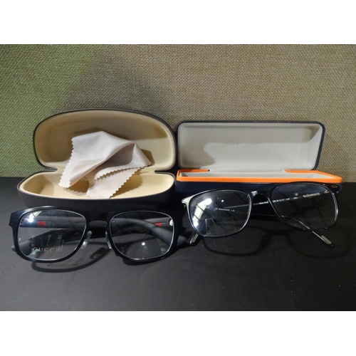 3107 - Gucci Black Metal Glasses, original RRP £170.78 + VAT and Davidoff Black Plastic Glasses  (243-254, ... 