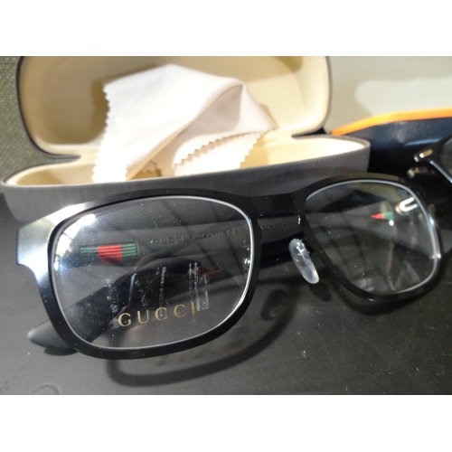 3107 - Gucci Black Metal Glasses, original RRP £170.78 + VAT and Davidoff Black Plastic Glasses  (243-254, ... 