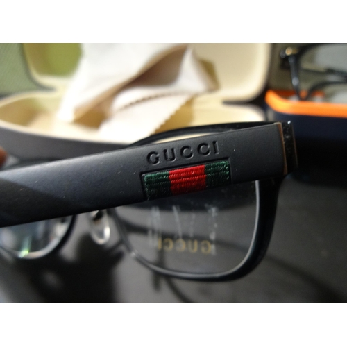 3107 - Gucci Black Metal Glasses, original RRP £170.78 + VAT and Davidoff Black Plastic Glasses  (243-254, ... 