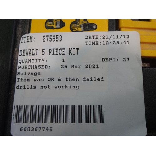 3111 - Dewalt Four Piece Kit with two 5.0Ah batteries and charger (DCK523P3T-GB), original RRP £539.99 + VA... 