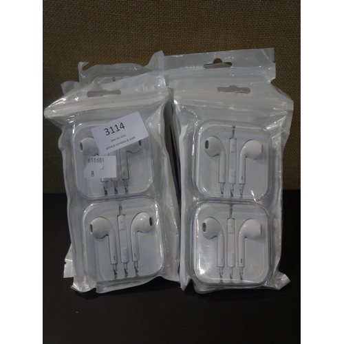 3114 - 6 Packs of two headphones