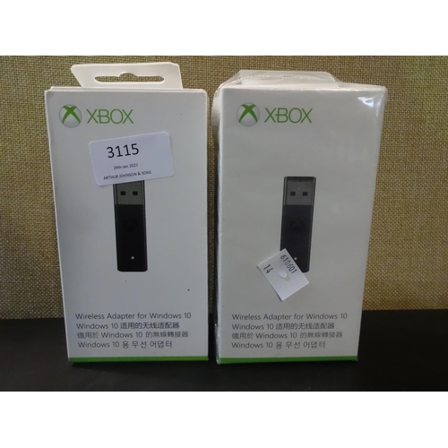 3115 - 2 Xbox wireless adaptors for Windows 10 with Xbox One controllers