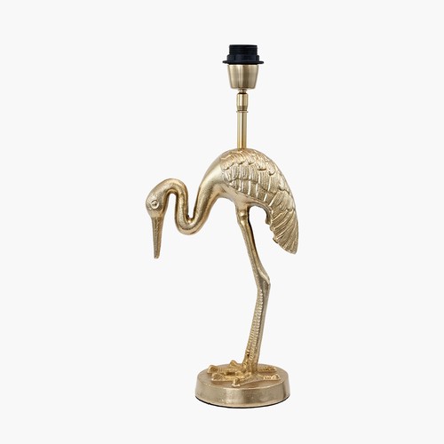 1355 - A gold crane table lamp with black velvet shade, H 48cms (30-828-B038)   #