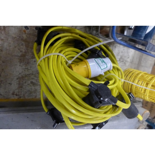 2080 - 110v Site light & rope lights with yellow shade