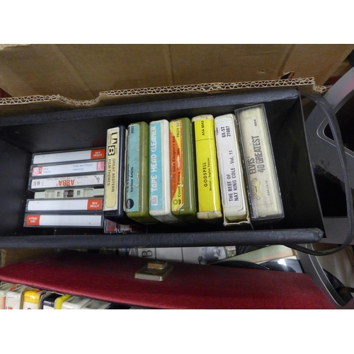 2089 - Box of records, 8-track tapes & reel to reel tapes