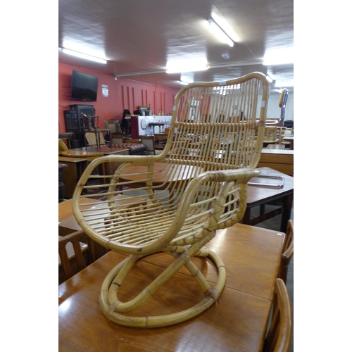 100 - A bamboo and wicker armchair