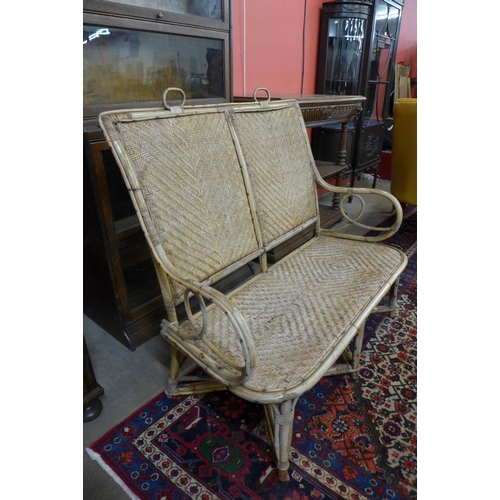 109a - An Italian bamboo and wicker settee