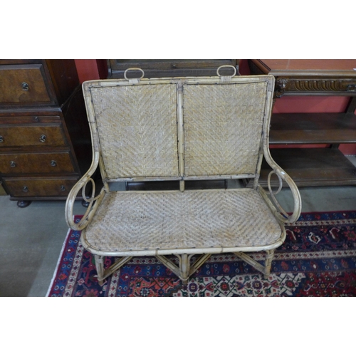 109a - An Italian bamboo and wicker settee