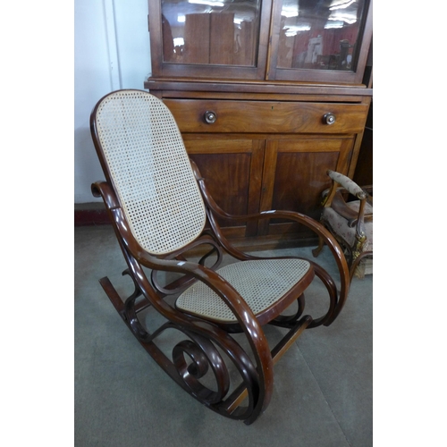 149 - A beech bentwood rocking chair