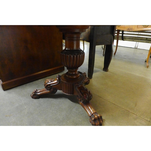 30 - A 19th Century French carved mahogany and marble topped gueridon table