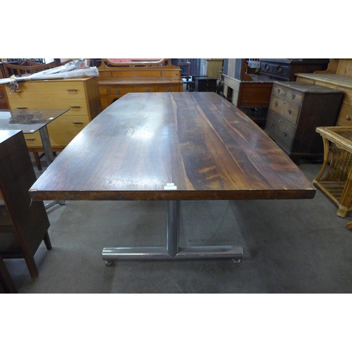 97 - A Pieff Eleganza rosewood and chrome dining table, designed by Tim Bates

*Accompanied by CITES A10 ... 