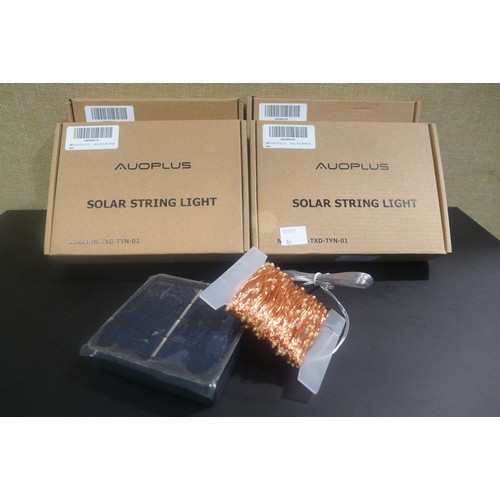 3149 - 4 Boxes of warm white solar string lights