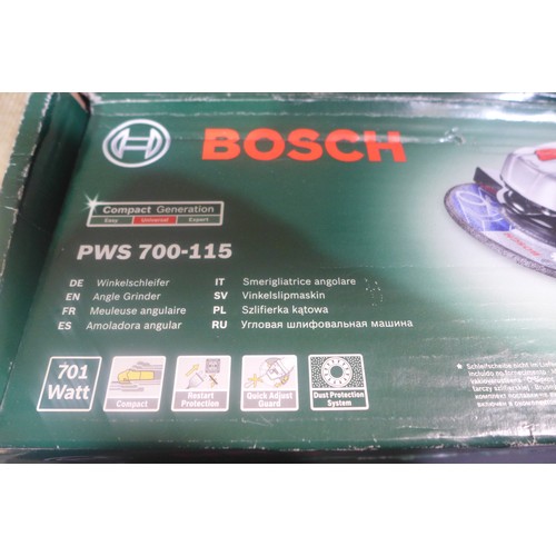 3167 - Bosch angle grinder - model no:- PWS700-115