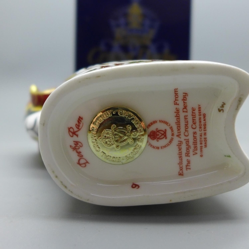 657 - Royal Crown Derby paperweight - Derby Ram, exclusively available from The Royal Crown Derby Visitors... 