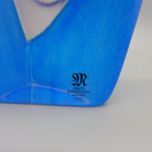 668 - Two Maleras glass by Mats Jonasson, Sweden and a sculpture candle holder