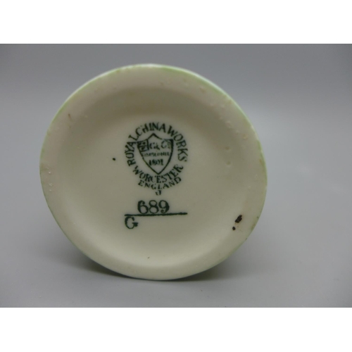 675 - A Royal China Works Worcester cylindrical pot, 8.5cm