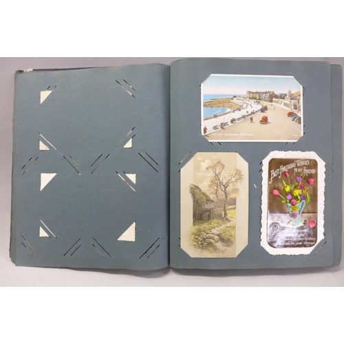 717 - Postcards; vintage postcard album and collection (107 no.)