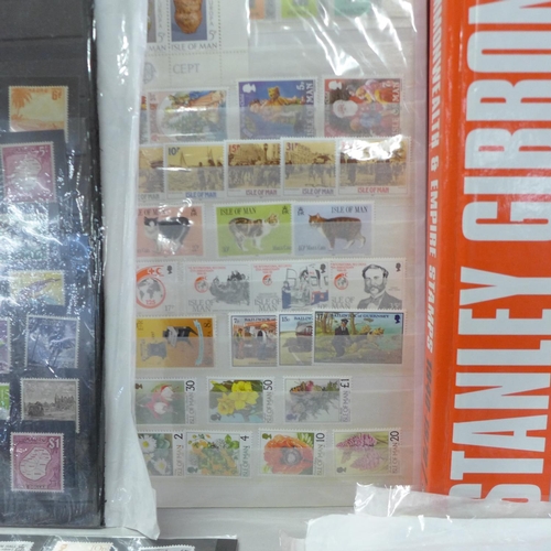 748 - A box with SG part 1 catalogue and ranges of mint Queen Elizabeth II Commonwealth stamps