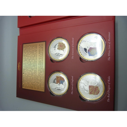 850 - The 250th Anniversary of HMS Victory, The Complete Six Coin Collection in wooden presentation box, w... 