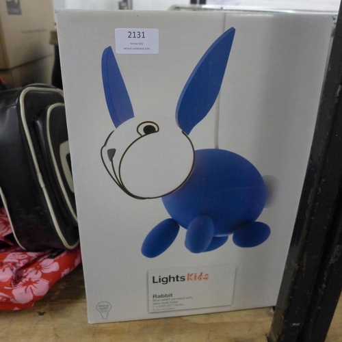 2165 - 3 Children's rabbit pendulum lamps - boxed