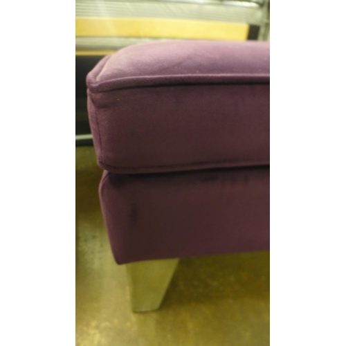 1303 - A Glasswell purple velvet large footstool