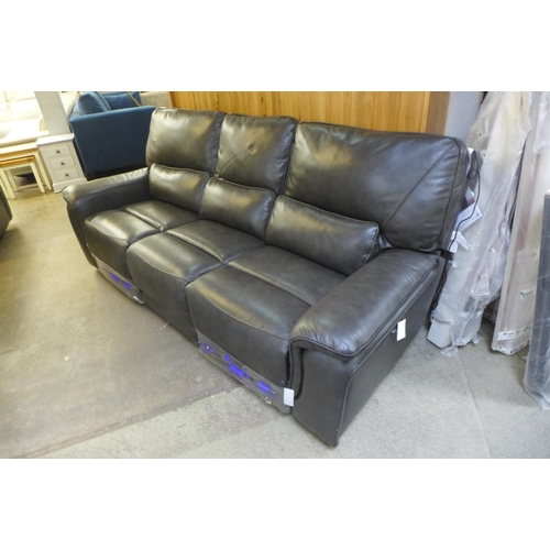 1308 - Kuka Maxwell grey 3 Seater sofa With Power Headrests  , Original Rrp £1333.33 + Vat (4081-10 ) * Thi... 