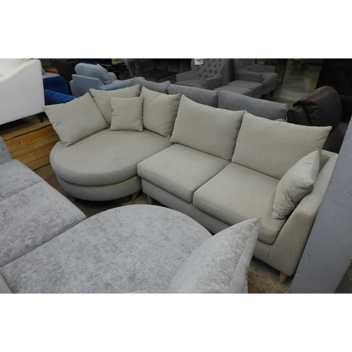 1337 - An oatmeal fabric 'P' shaped four seater sofa