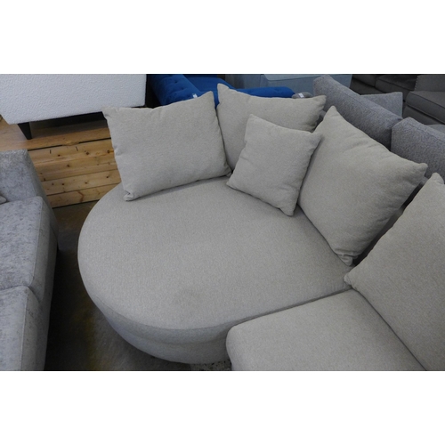 1337 - An oatmeal fabric 'P' shaped four seater sofa