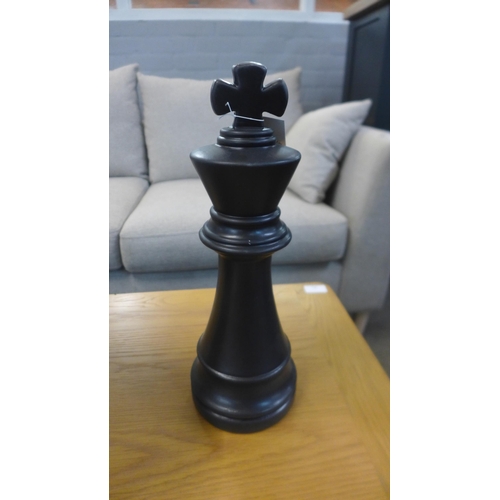 1339 - A black ceramic king chess piece, H 30cms (FPC2209)   #