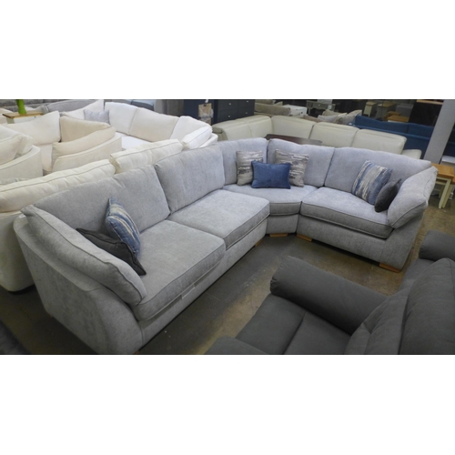 1384 - A Barker And Stonehouse cloud grey fabric sectional corner sofa RRP £2,555