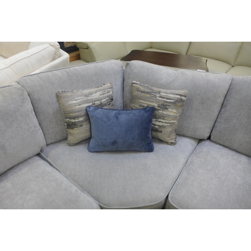 1384 - A Barker And Stonehouse cloud grey fabric sectional corner sofa RRP £2,555