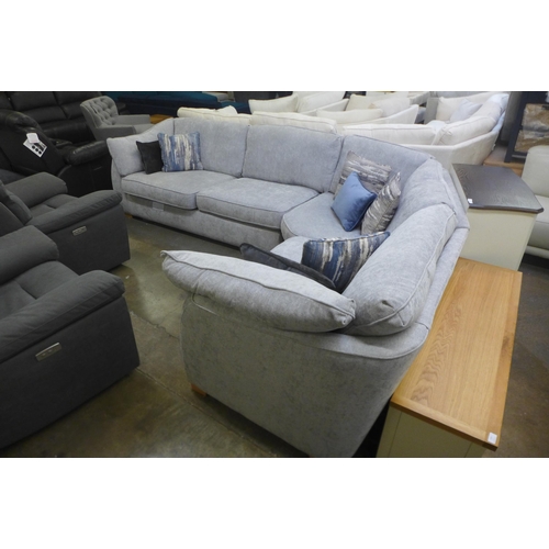 1384 - A Barker And Stonehouse cloud grey fabric sectional corner sofa RRP £2,555