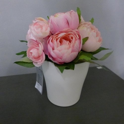 1395 - A potted eternity rose in a white pot, H 19cms (50612606)   #