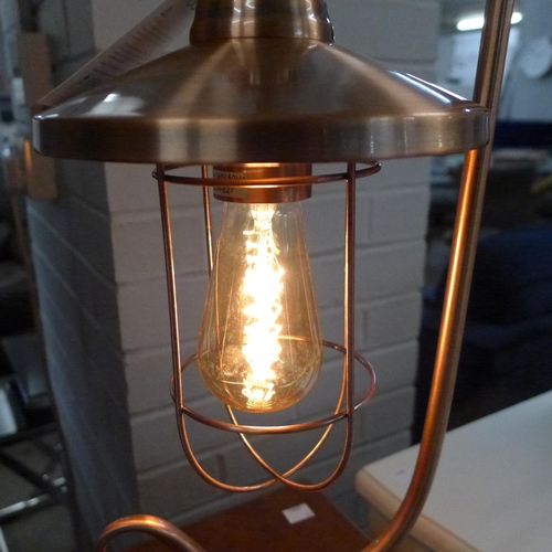 1419 - An Edison bulb copper desk lamp, H 49cms (2133133)   #