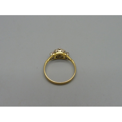 1029 - An 18ct gold and diamond ring, 3.1g, P