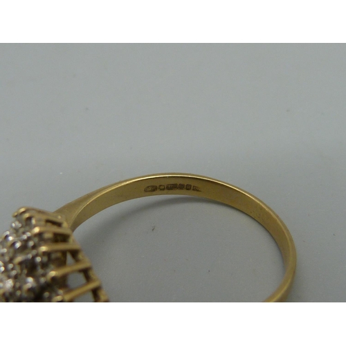 1031 - A 9ct gold and diamond ring, 3.5g, T