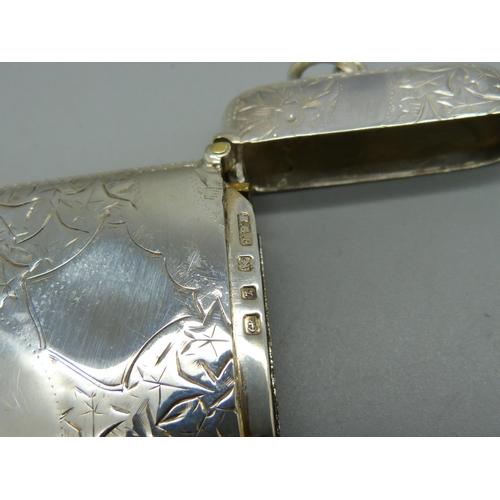 1037 - A silver vesta case, Birmingham 1899