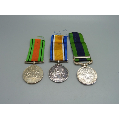 1044 - An India General Service Medal with Afghanistan N.W.F. 1919 clasp and a 1914-1918 British War Medal ... 