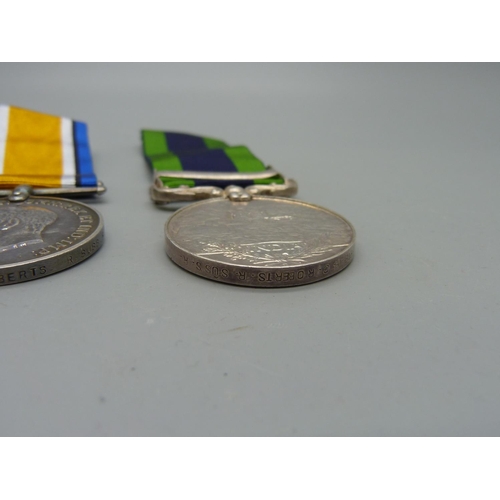 1044 - An India General Service Medal with Afghanistan N.W.F. 1919 clasp and a 1914-1918 British War Medal ... 