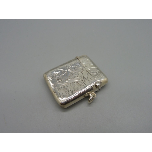 1045 - A silver vesta case, Birmingham 1902