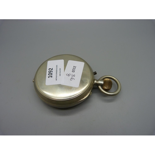 1092 - A Goliath pocket watch, dial a/f