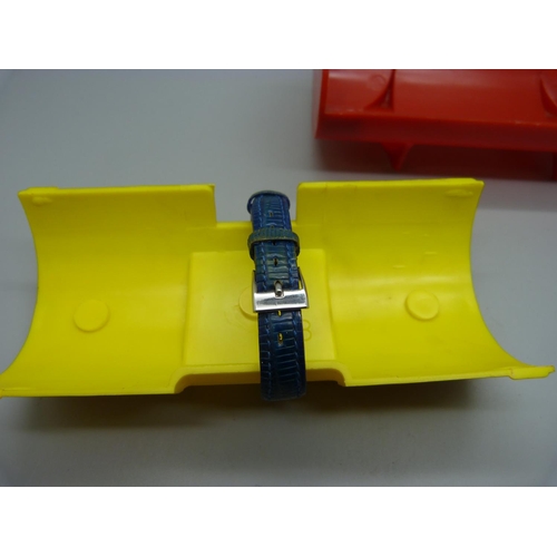 1104 - A Mickey Mouse wristwatch, with plastic case marked Product of Bradley Time