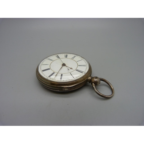 1110 - A silver pocket watch, Davies, Sheffield