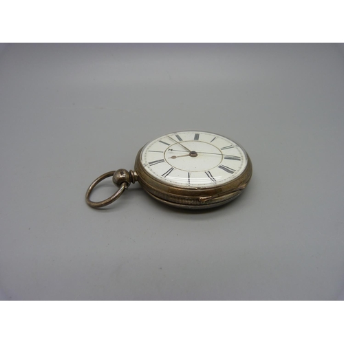 1110 - A silver pocket watch, Davies, Sheffield