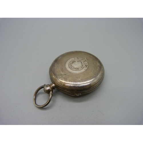 1110 - A silver pocket watch, Davies, Sheffield